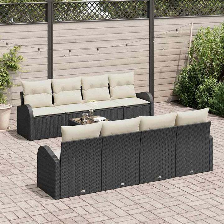 Havesofa Sæt Sort 55 x 55 x 37 cm polyrattan