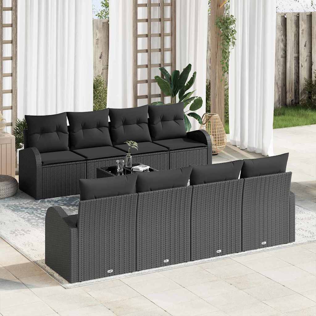 Havesofa Sæt Sort 55 x 55 x 37 cm polyrattan