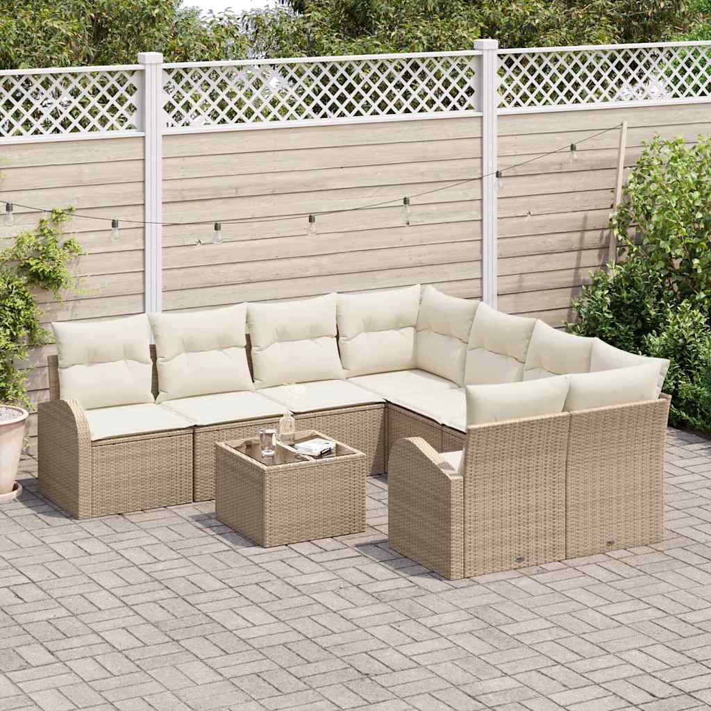 Havesofa Sæt Beige 55 x 55 x 37 cm polyrattan
