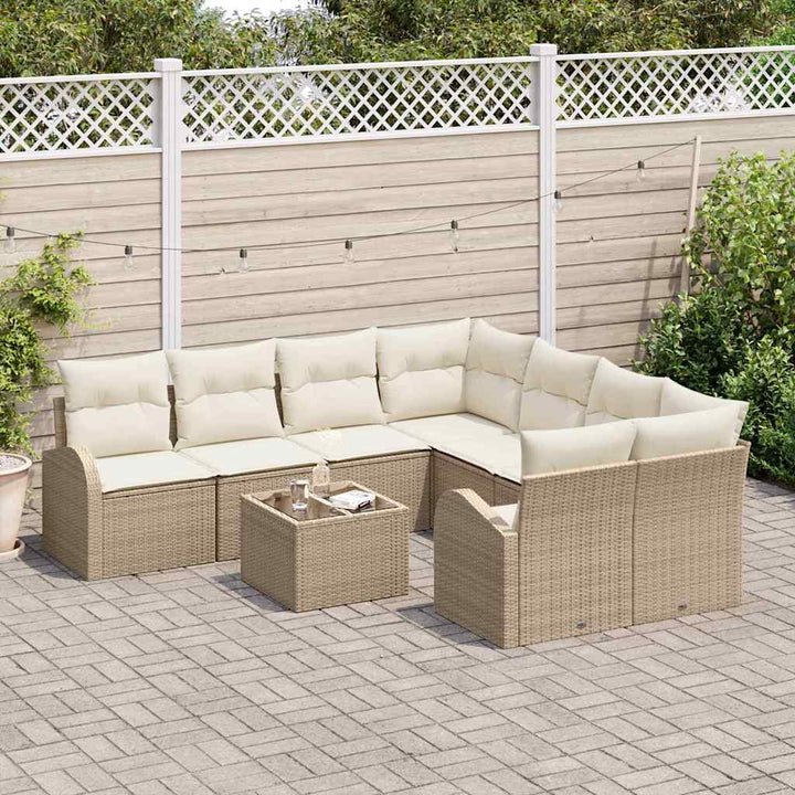 Havesofa Sæt Beige 55 x 55 x 37 cm polyrattan