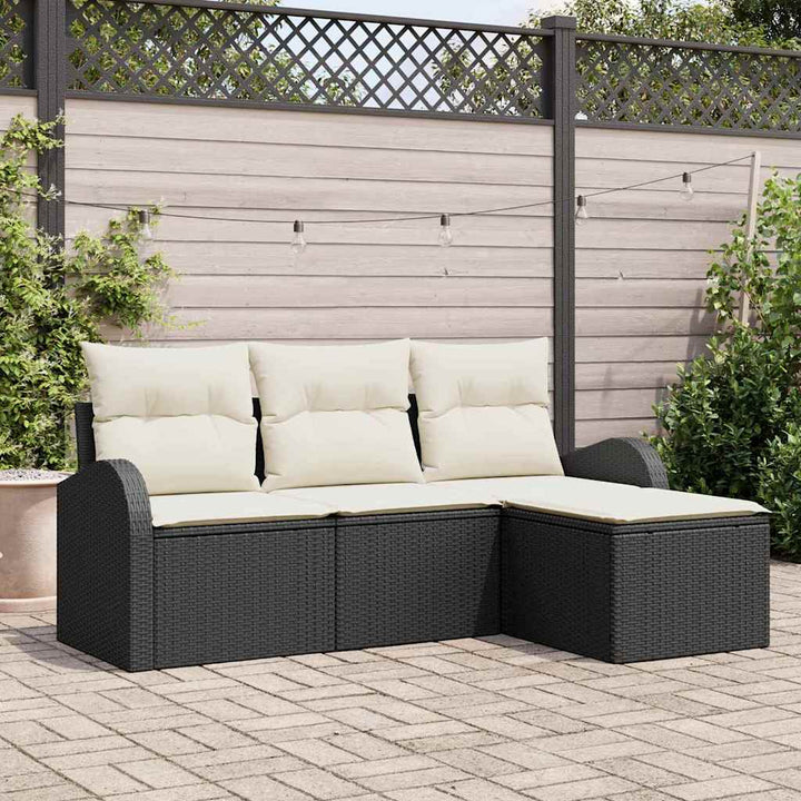 Havesofa Sæt Sort polyrattan