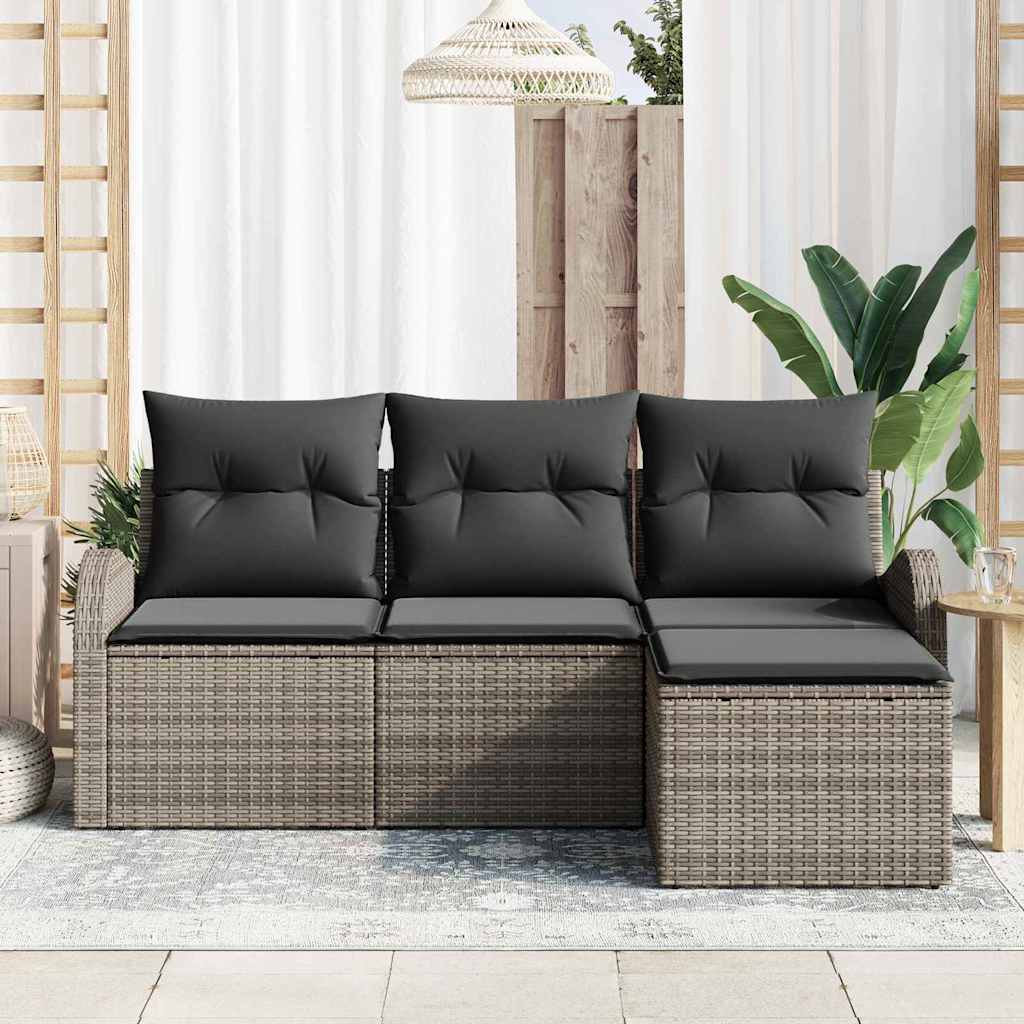Havesofa Sæt Grå polyrattan