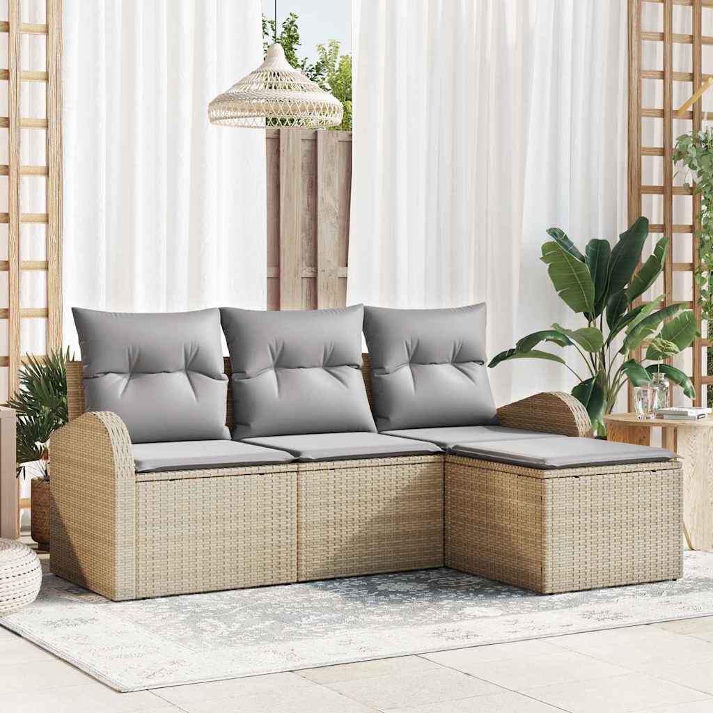 Havesofa Sæt Beige polyrattan