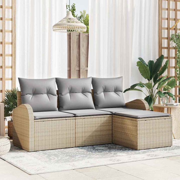 Havesofa Sæt Beige polyrattan