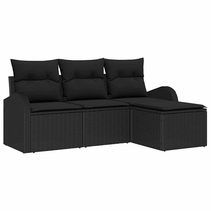 Havesofa Sæt Sort polyrattan