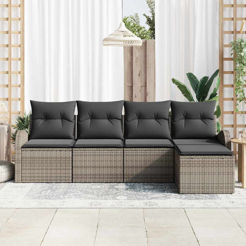 Havesofa Sæt Grå polyrattan