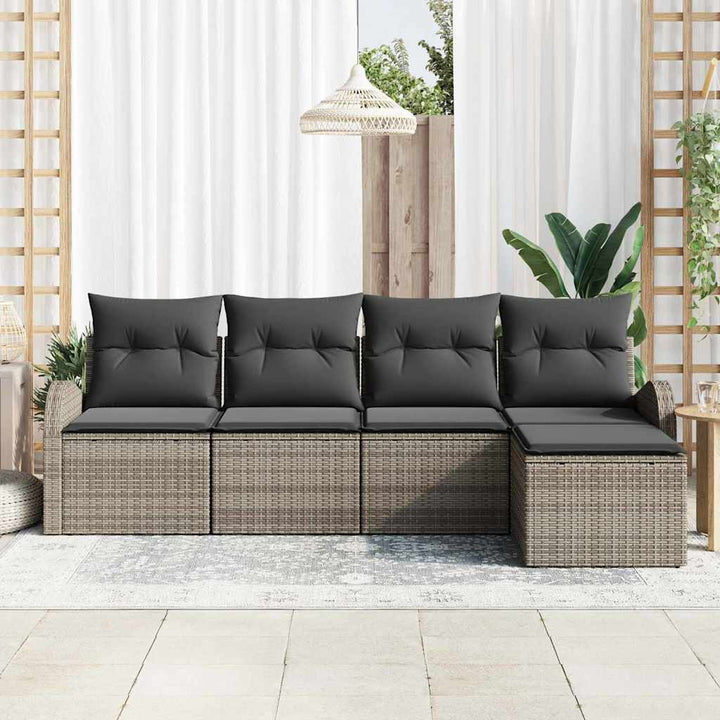 Havesofa Sæt Grå polyrattan