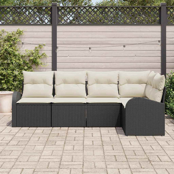 Sofa Sæt 5 stk. Sort Polyester