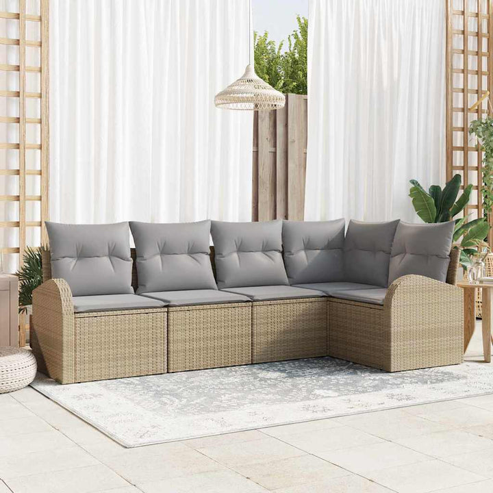 Sofa Sæt med pude 5 pcs Beige Polyester