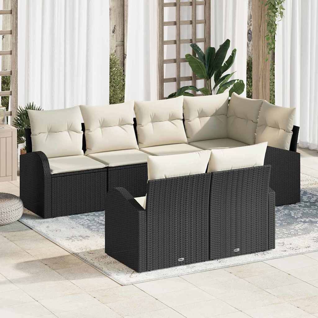 Havesofa Sæt Sort polyrattan