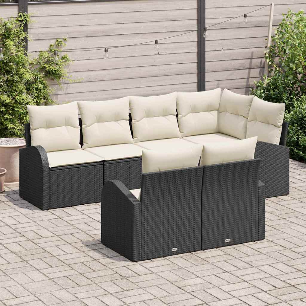 Havesofa Sæt Sort polyrattan