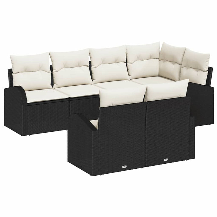 Havesofa Sæt Sort polyrattan