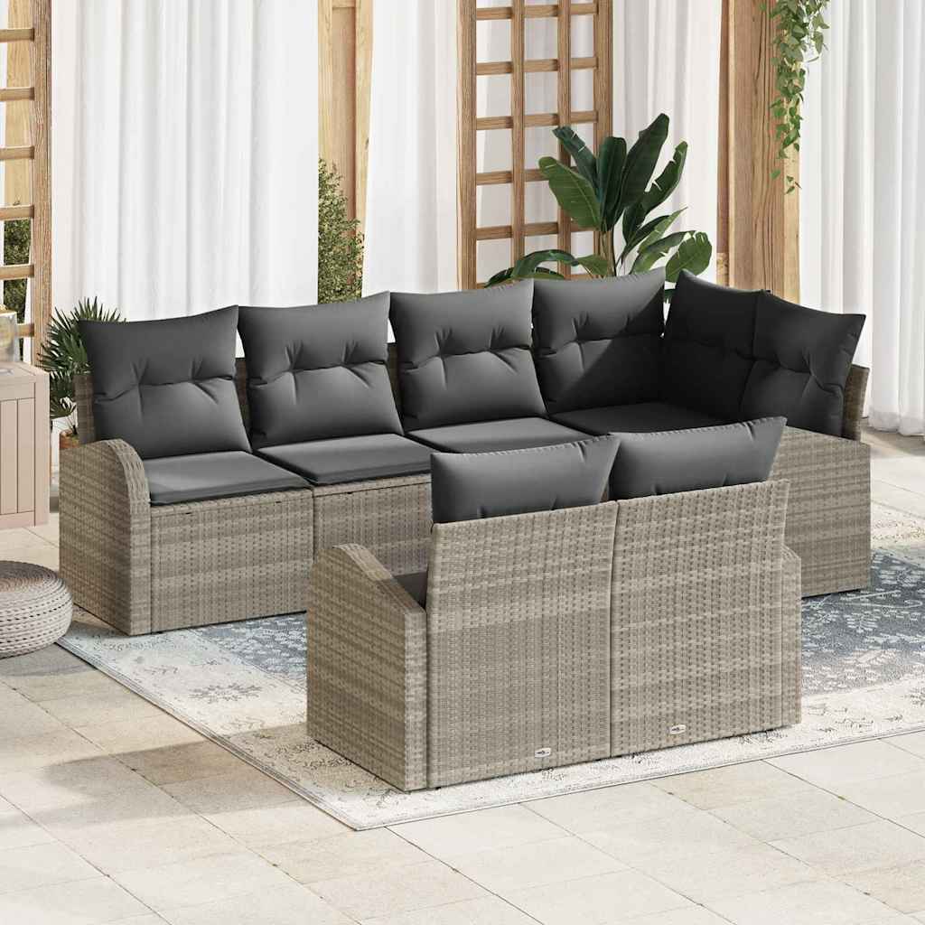 Havesofa Sæt Lysegrå polyrattan