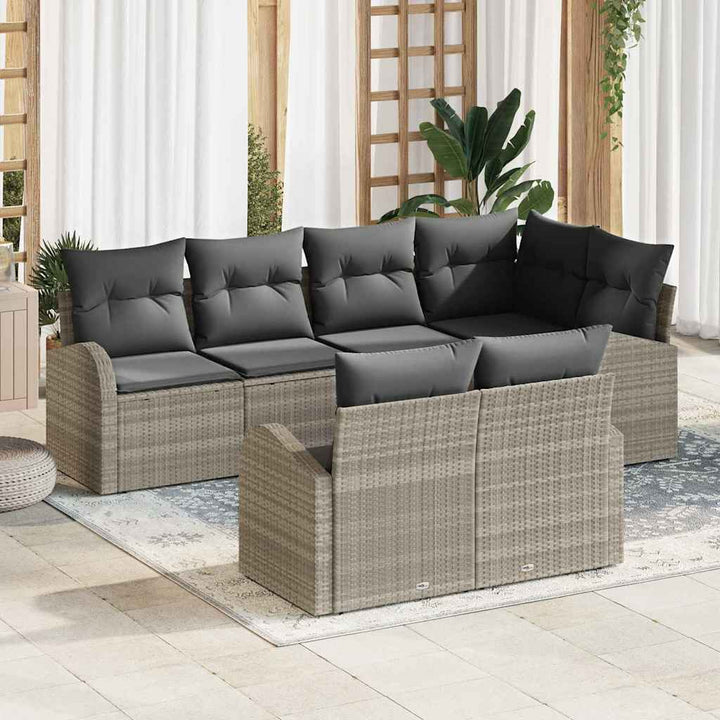 Havesofa Sæt Lysegrå polyrattan
