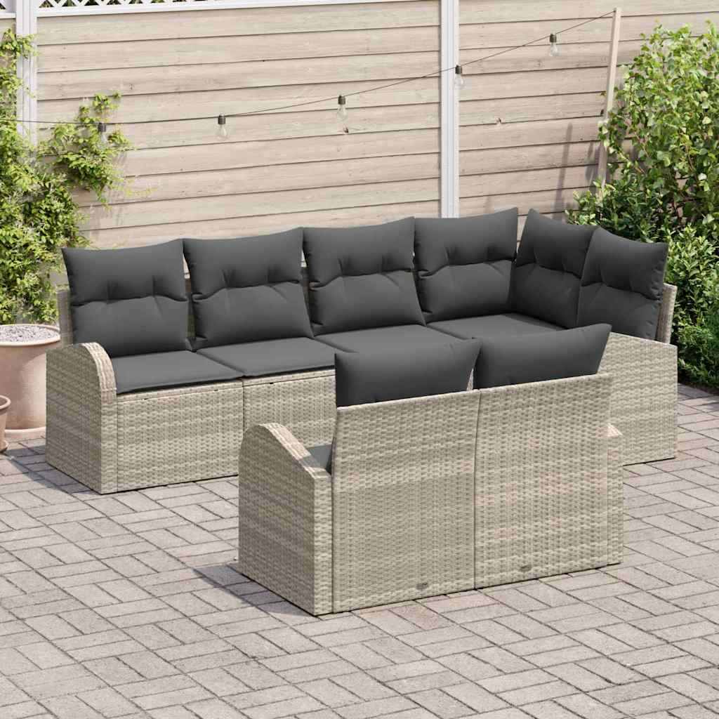 Havesofa Sæt Lysegrå polyrattan