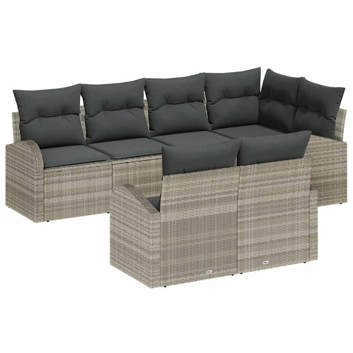 Havesofa Sæt Lysegrå polyrattan
