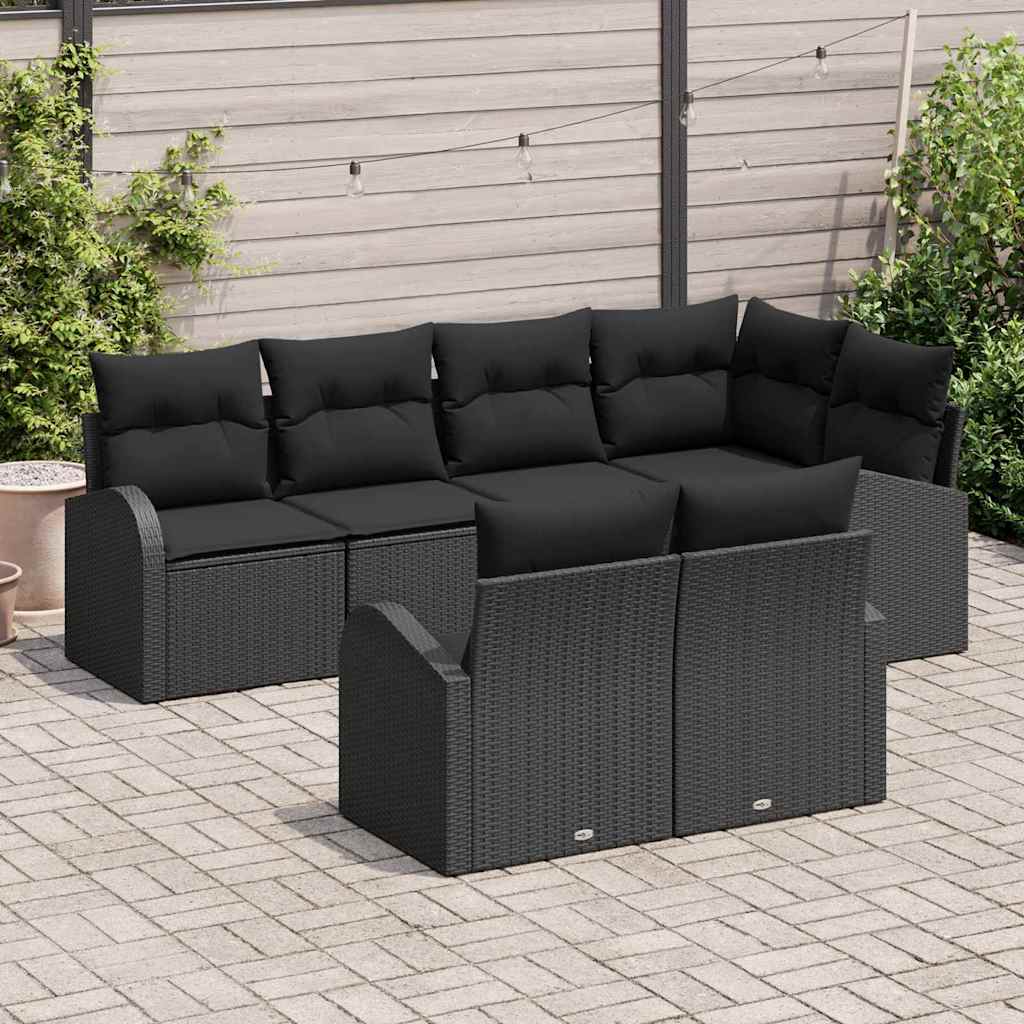 Havesofa Sæt Sort polyrattan