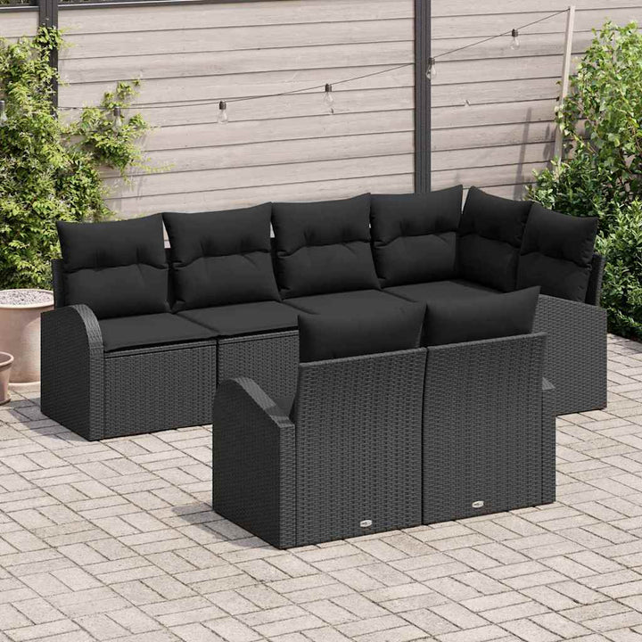Havesofa Sæt Sort polyrattan