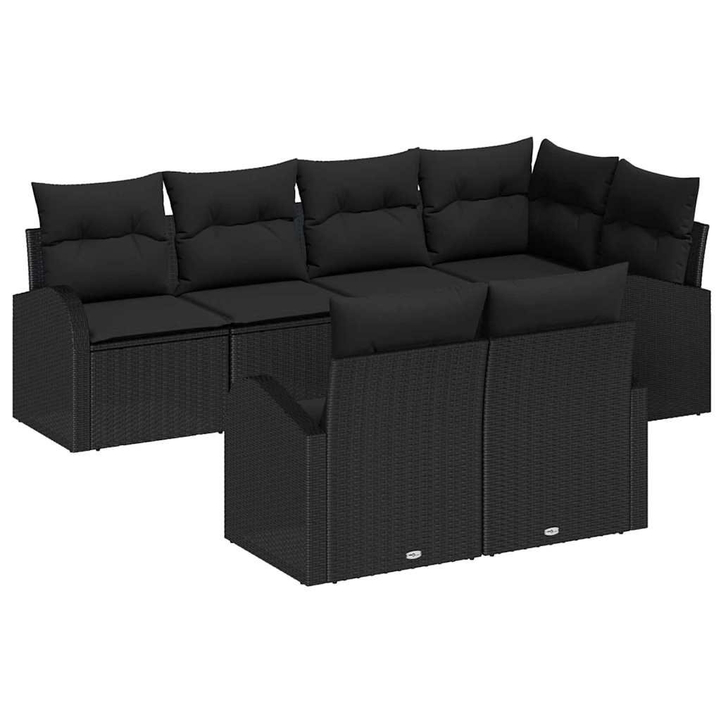 Havesofa Sæt Sort polyrattan