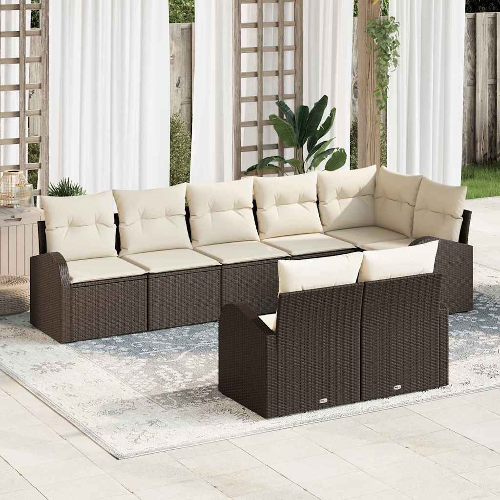 Havesofa Sæt 8 pcs polyrattan