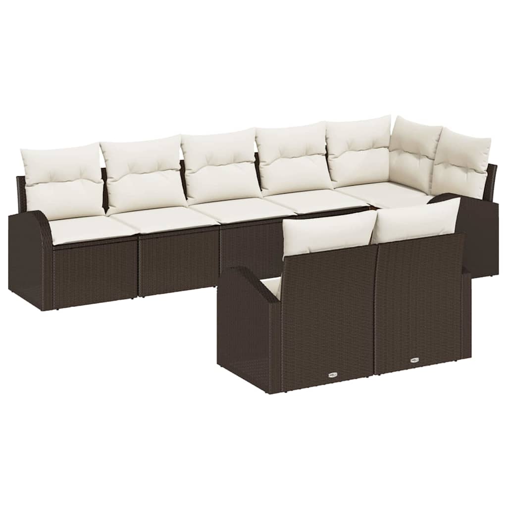 Havesofa Sæt 8 pcs polyrattan