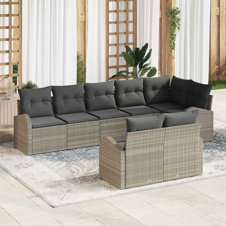 Havesofa Sæt Lysegrå 55 x 55 x 37 cm polyrattan