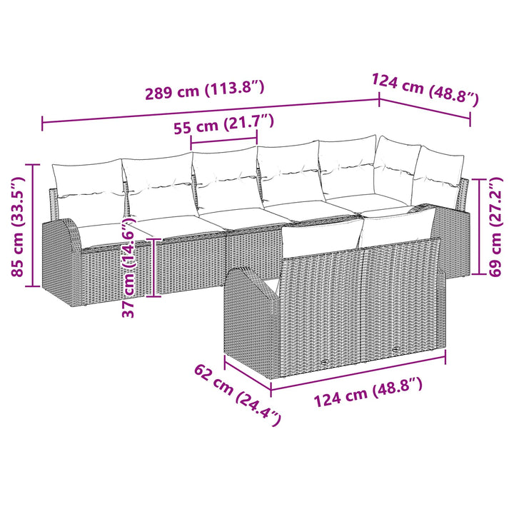 Havesofa Sæt Brun polyrattan