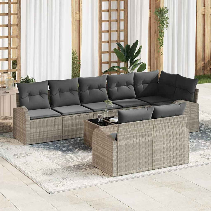 Havesofa Sæt Lysegrå 55 x 55 x 37 cm polyrattan
