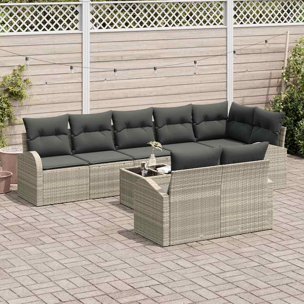 Havesofa Sæt Lysegrå 55 x 55 x 37 cm polyrattan