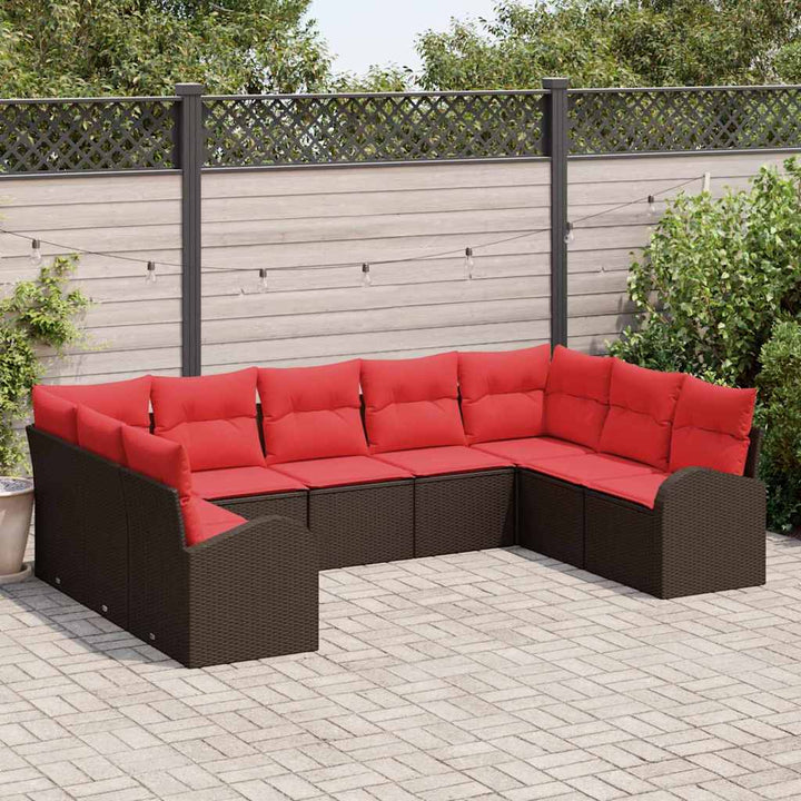 Sofa Sæt med pude Brun Poly Rattan