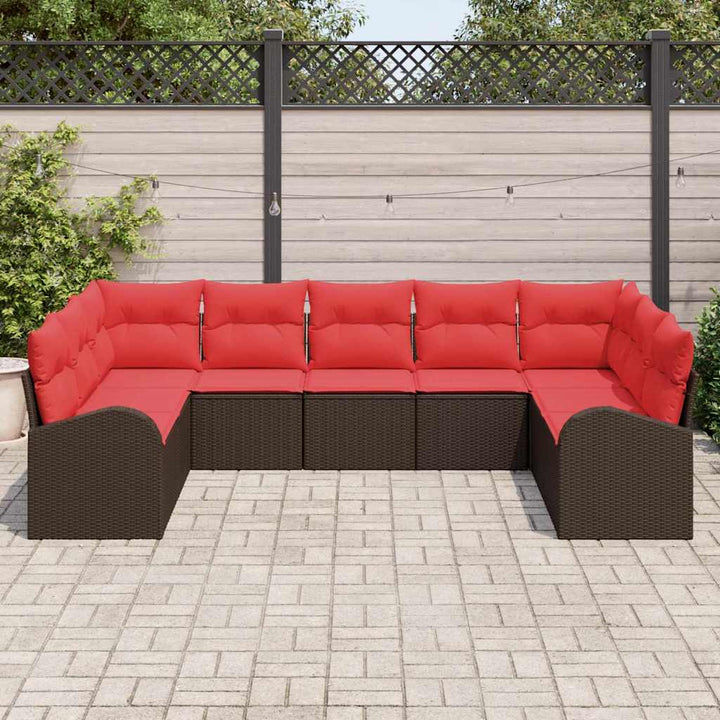 Sofa Sæt med pude Brun Poly Rattan