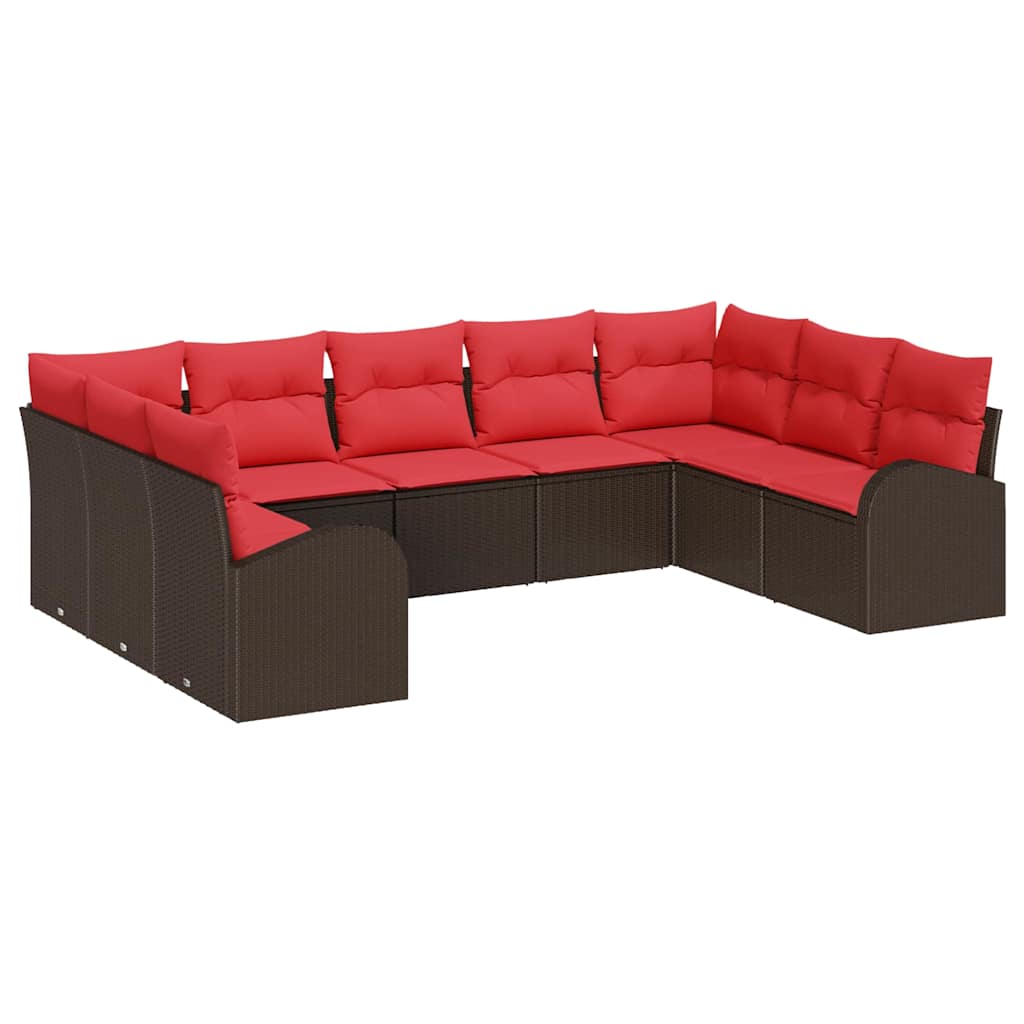 Sofa Sæt med pude Brun Poly Rattan