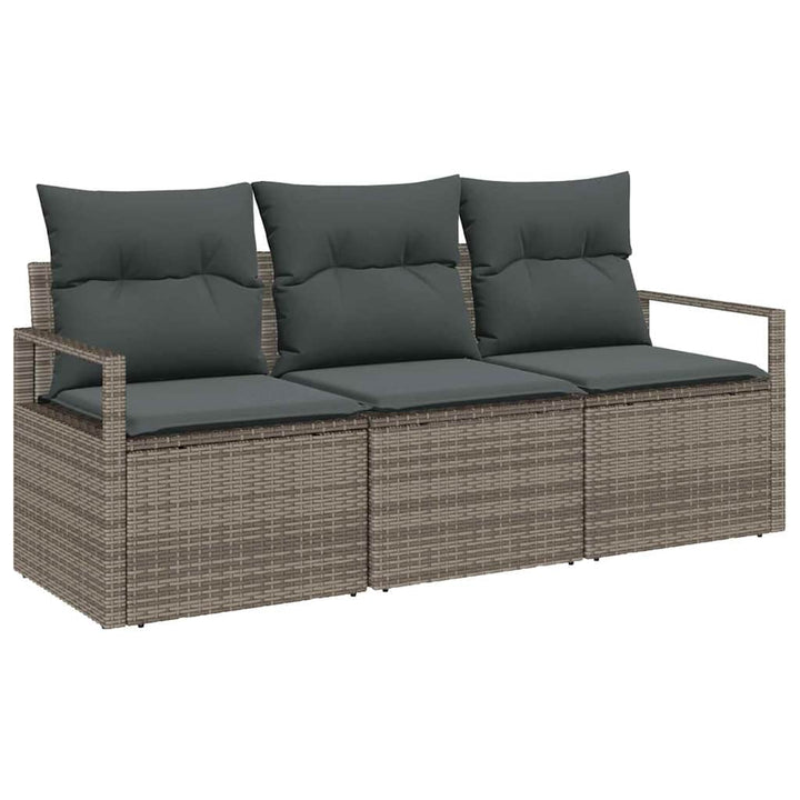Sofa Sæt 3 pcs Grå polyrattan