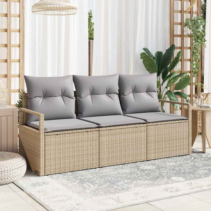 Sofa Sæt 3 pcs Beige polyrattan