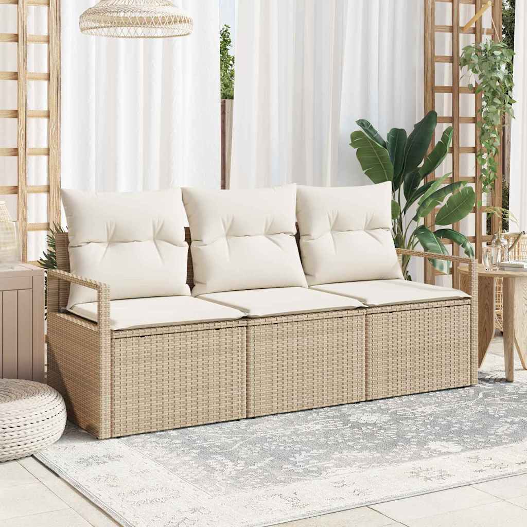 Sofa Sæt 3 pcs Beige polyrattan