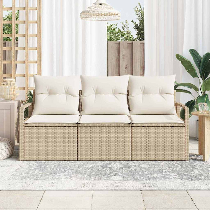 Sofa Sæt 3 pcs Beige polyrattan