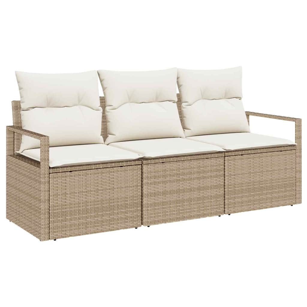 Sofa Sæt 3 pcs Beige polyrattan