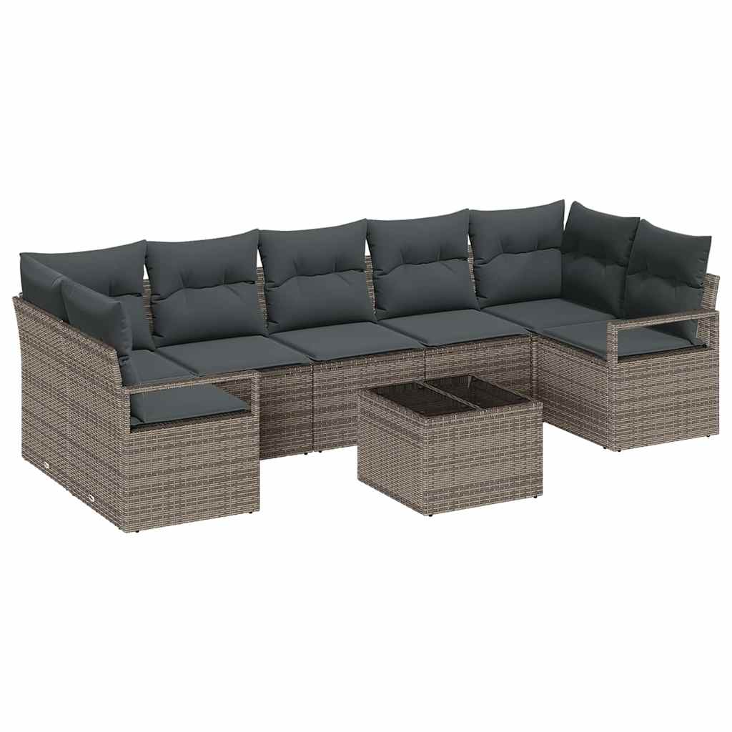 Sofa Sæt 8 pcs Grå polyrattan