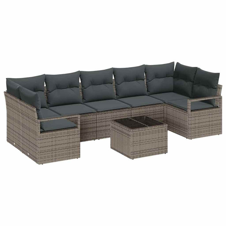 Sofa Sæt 8 pcs Grå polyrattan
