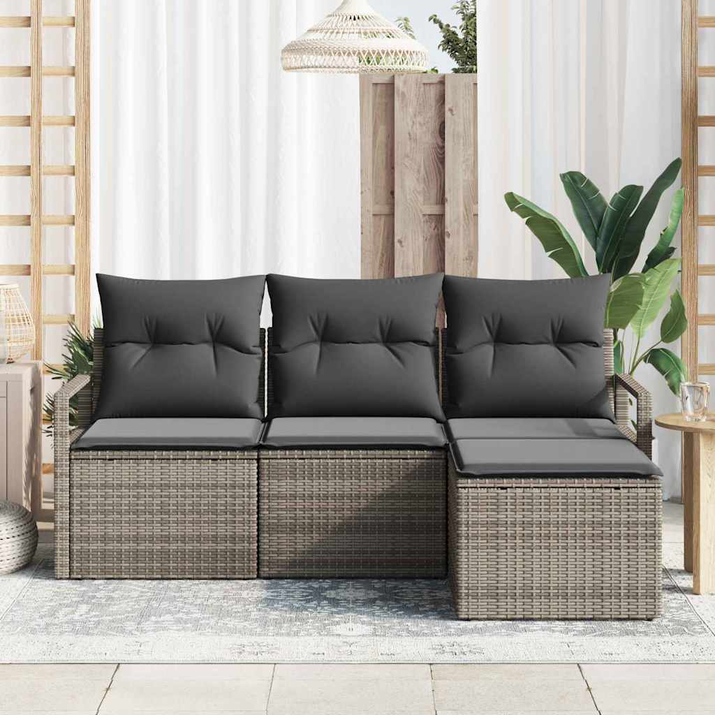Sofa Sæt 4 pcs Grå polyrattan
