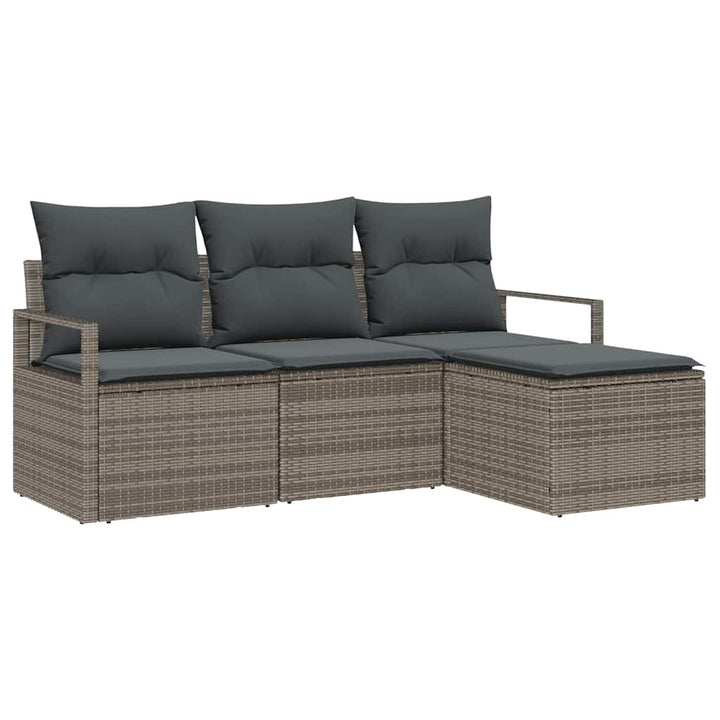 Sofa Sæt 4 pcs Grå polyrattan