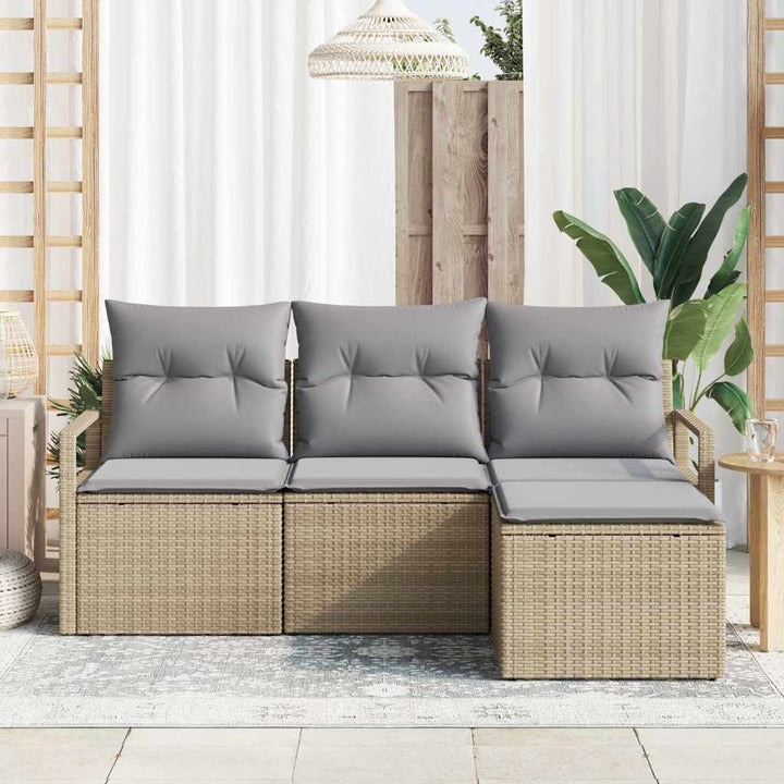 Sofa Sæt 4 pcs Beige polyrattan