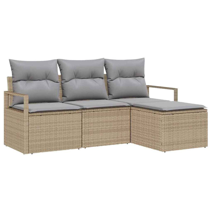 Sofa Sæt 4 pcs Beige polyrattan