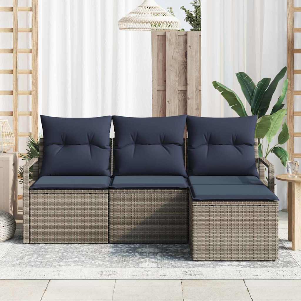 Sofa Sæt 4 pcs Grå polyrattan