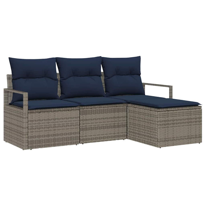 Sofa Sæt 4 pcs Grå polyrattan