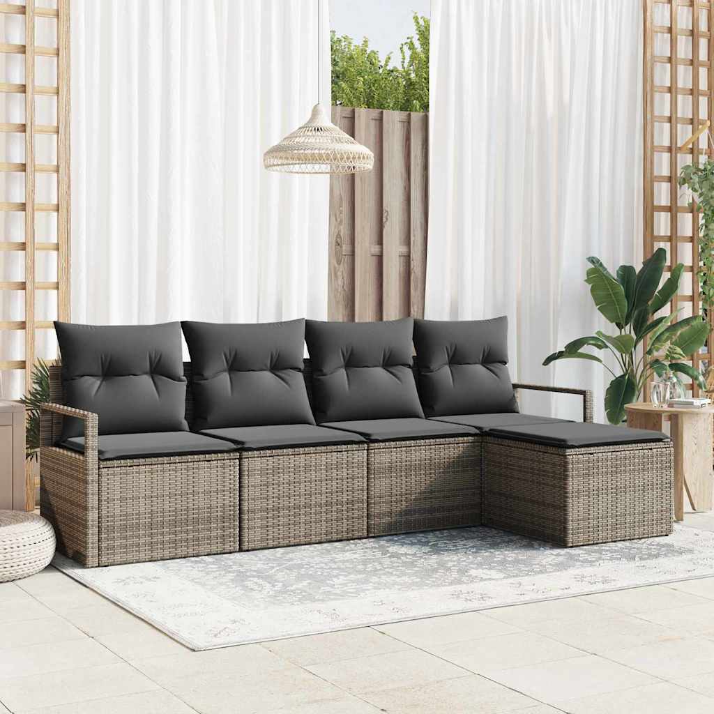 Sofa Sæt 5 pcs Grå polyrattan