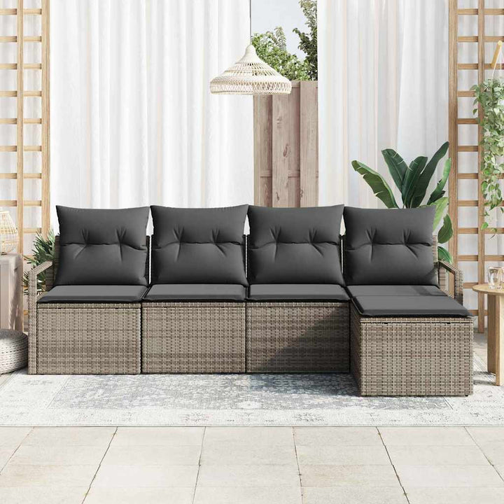 Sofa Sæt 5 pcs Grå polyrattan