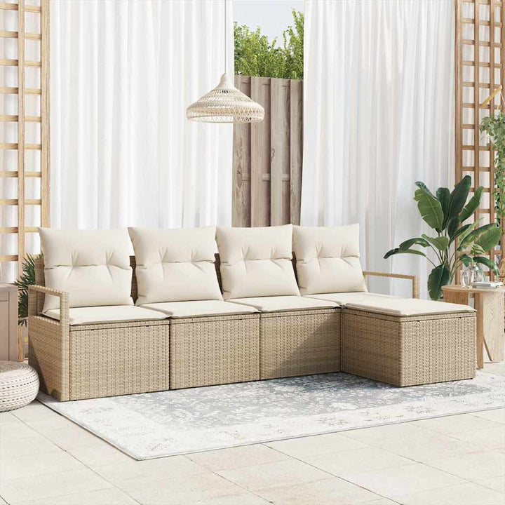Sofa Sæt 5 pcs Beige polyrattan