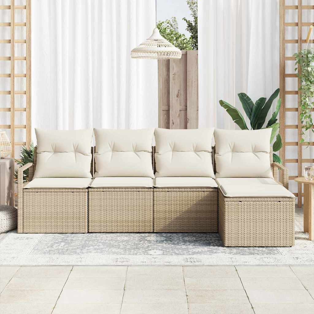 Sofa Sæt 5 pcs Beige polyrattan