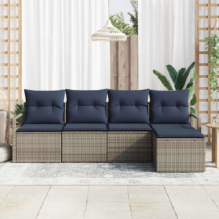 Sofa Sæt 5 pcs Grå polyrattan